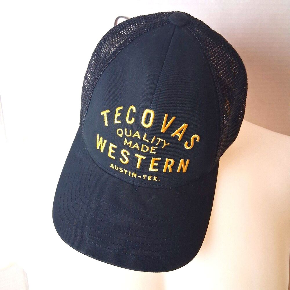 Tecovas Hat Cap Snapback Black Adult One Size Austin Texas Western Goods Trucker